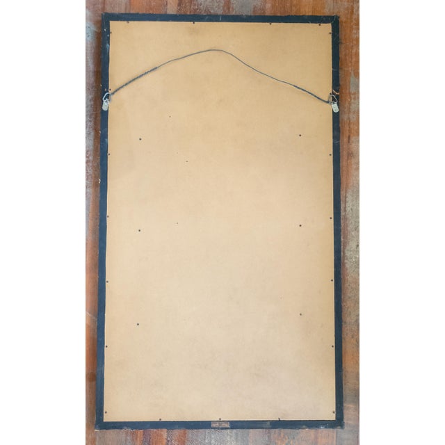 Mid-Century Faux Bamboo Chinoiserie Black and Gold Carved Wood Mirror For Sale - Image 12 of 16