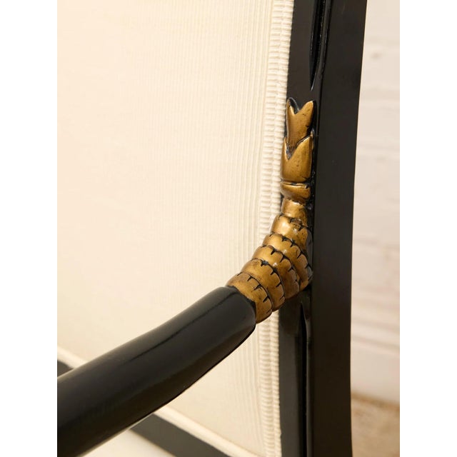 Vintage Black & Gold Neoclassical Armchair For Sale - Image 10 of 12