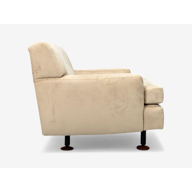 Beige Marco Zanuso, Beige Velvet, Wood, Metal, Lounge Chair, Italy, 1960s For Sale - Image 8 of 11