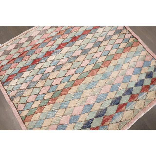 Square Turkish Deco Rug - 3'11" x 4'2" For Sale - Image 4 of 6