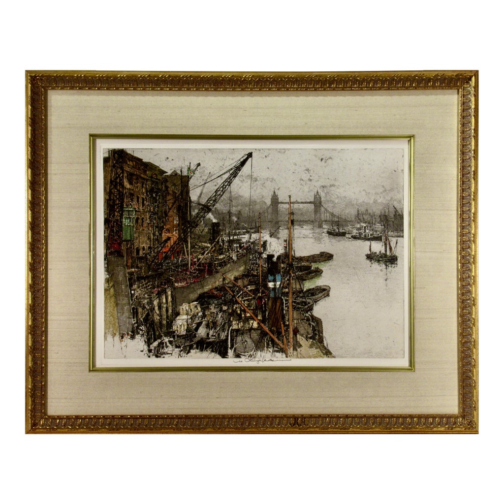Luigi Kasimir London Tower Bridge 1924 Original Print | Chairish