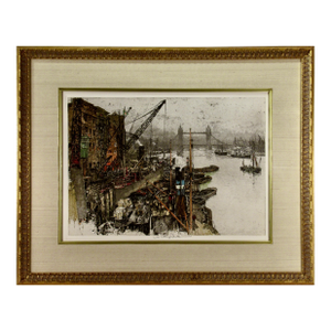 Luigi Kasimir London Tower Bridge 1924 Original Print