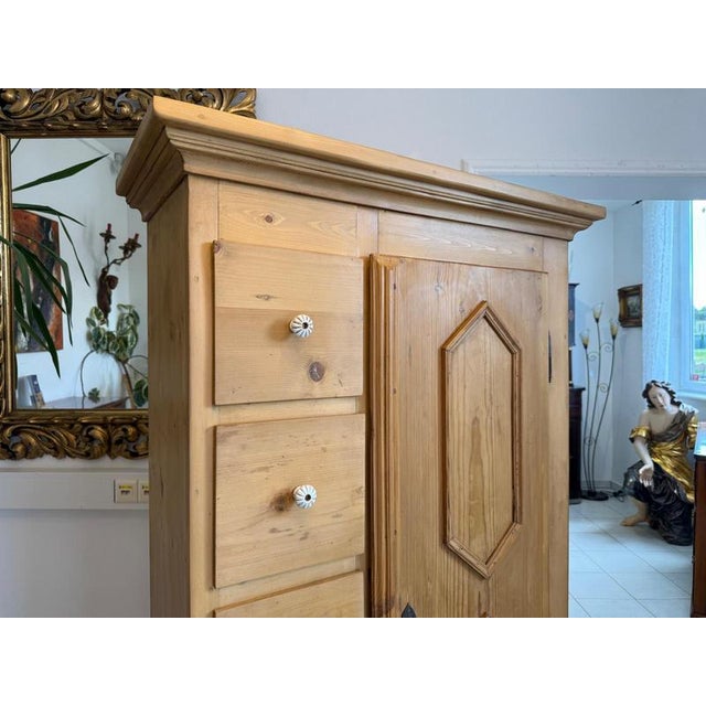 Brown Rustic Farmhouse Bread Cupboard For Sale - Image 8 of 12