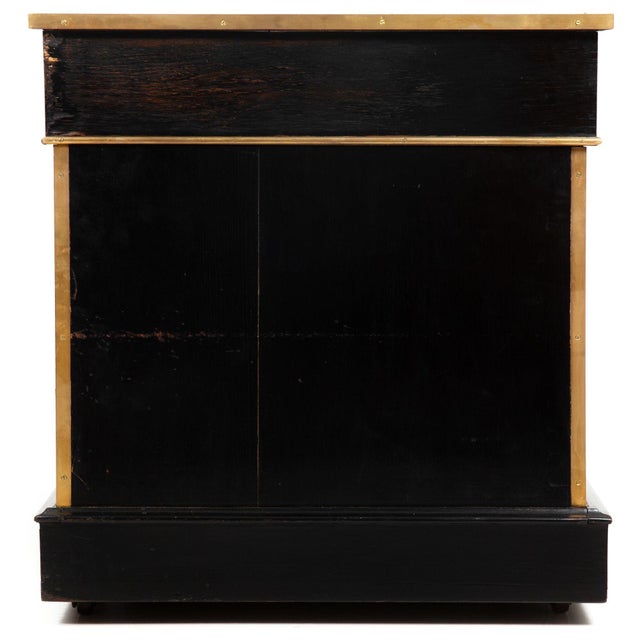 English Antique Campaign Ebonized Pedestal Desk, 19th Century For Sale - Image 6 of 18