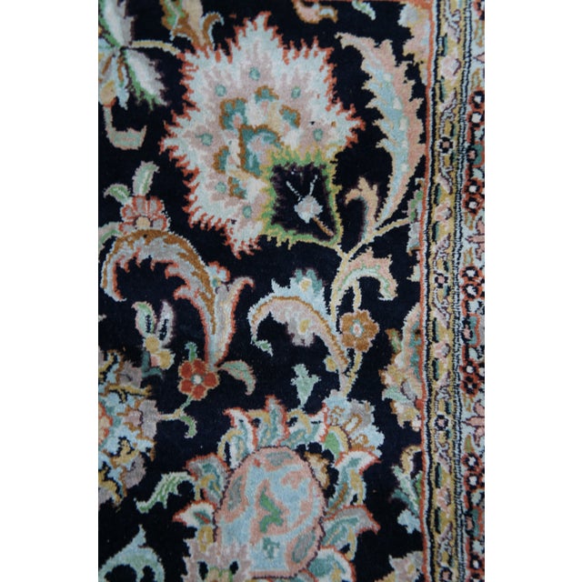 Vintage Oriental Floral All Over Wool & Silk Geometric Black Lotus Area Rug 8' For Sale - Image 11 of 12
