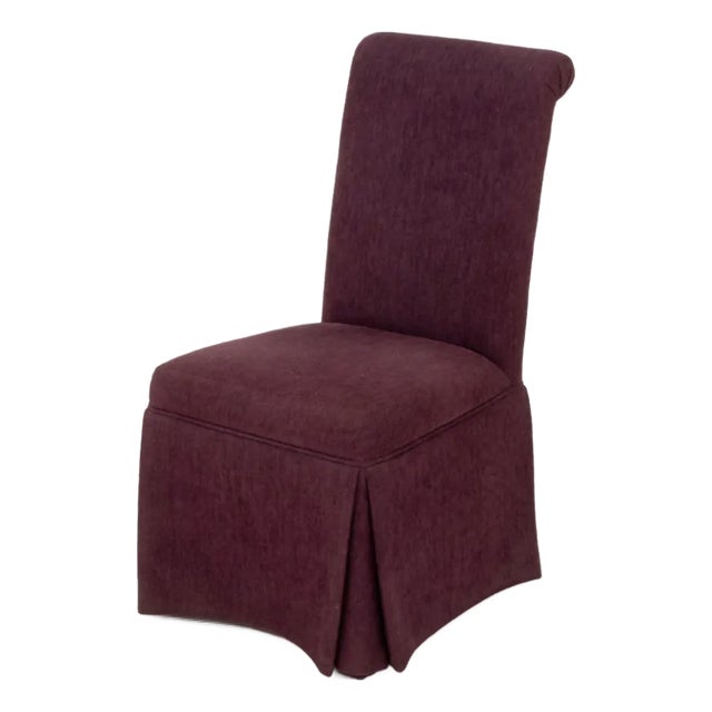 Contemporary Purple Upholstered Slipper Chair For Sale