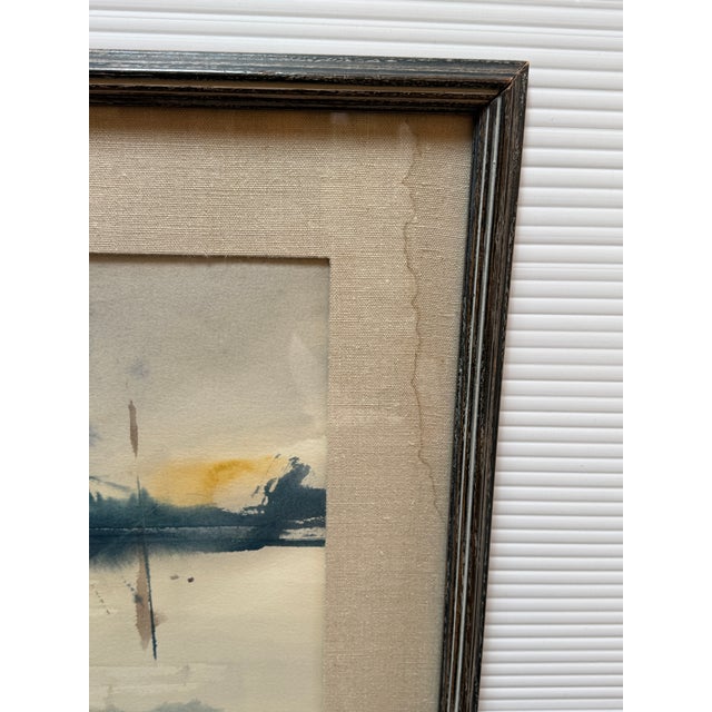Sanford Brooks Mid Century Harbor Scene Watercolor Painting, Signed For Sale - Image 10 of 12