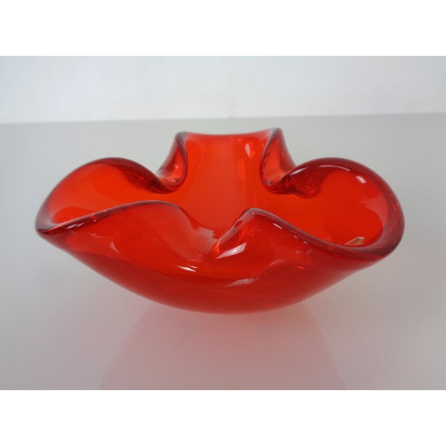 Red Sommerso Murano Glass Bowl, Italy, 1960s For Sale - Image 3 of 14