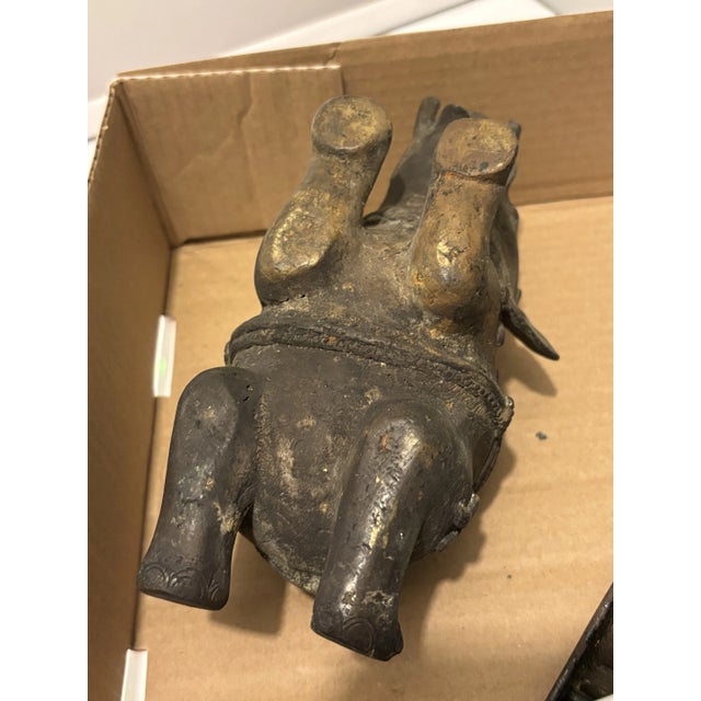 Antique Asian Bronze Cast Iron Caparison Elephant Censer, 1800s For Sale - Image 10 of 12