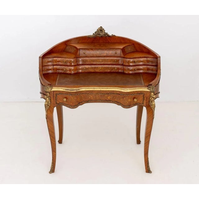 French Louis XV Style Marquetry Kingwood Escritoire For Sale - Image 3 of 13