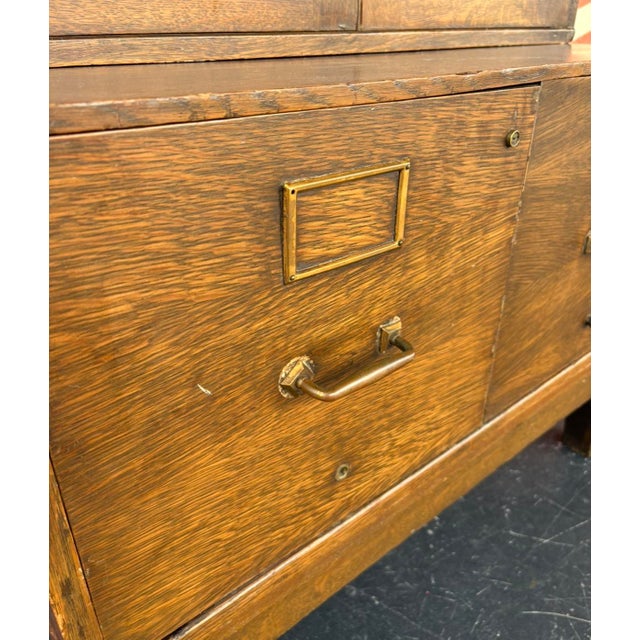 Antique Modular Oak Storage Cabinet For Sale - Image 11 of 11