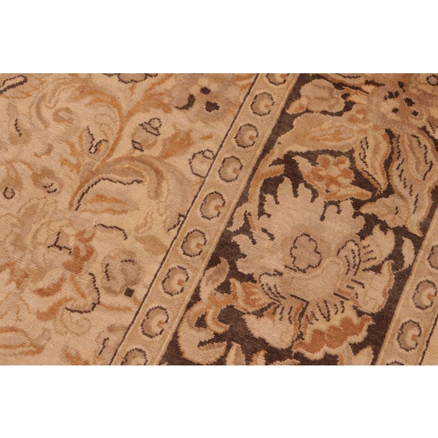 1990s Boho Chic Floral 1990's Pak-Persian Beige/Charcoal Wool Rug - 6'1'' X 9'1'' For Sale - Image 5 of 9