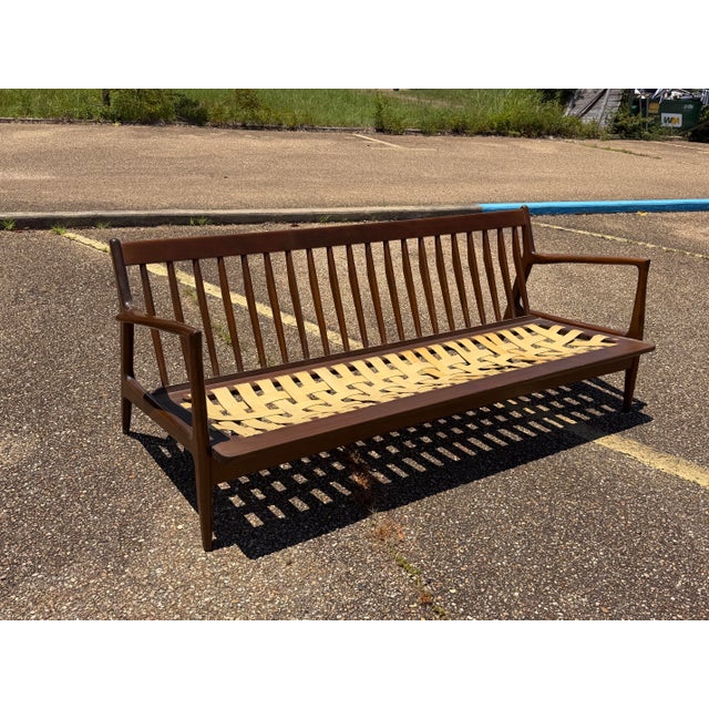 Selig Kofod Larsen for Selig Mid Century Danish Walnut Sofa For Sale - Image 4 of 6