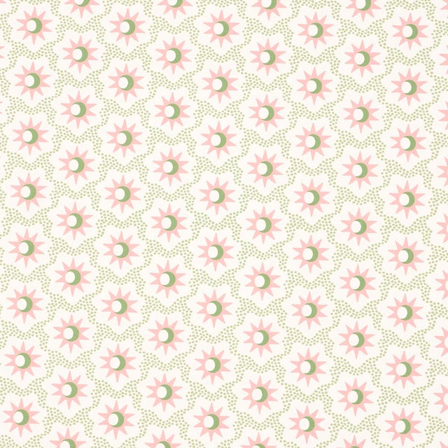 SAMPLE - Schumacher Lucie Wallpaper In Pink & Green For Sale