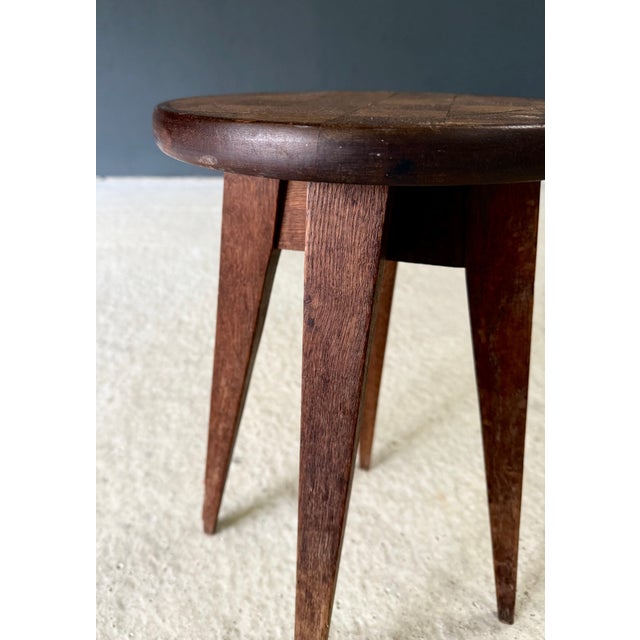 Reconstruction Marquetry Inlay Stool, France, 1940s For Sale - Image 11 of 13