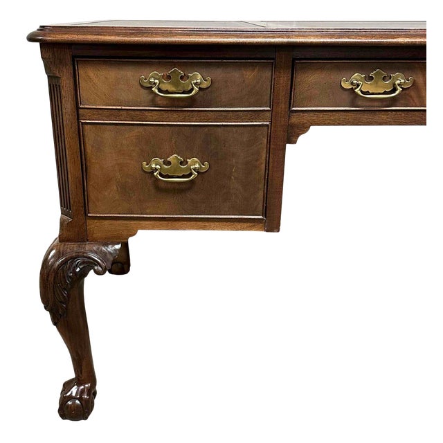 Hekman Georgian Mahogany Executive Desk - Vintage Late 20th Century. Rare find. Expertly crafted in Grand Rapids. Hekman...