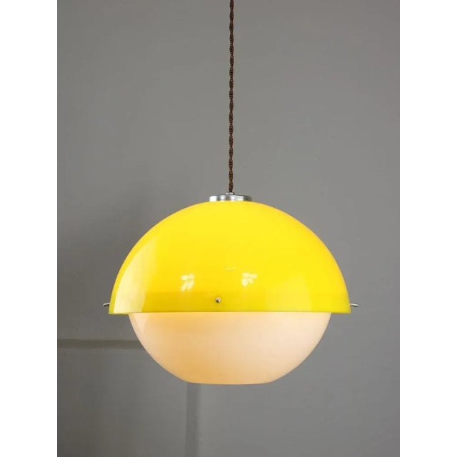 Space Age Yellow Acrylic Glass Pendant Lamp, 1970s For Sale - Image 5 of 13