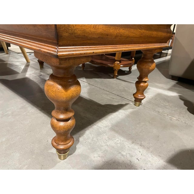 Thomasville Vintage Burl Wood Coffee Table With Turned Legs For Sale In New York - Image 6 of 9