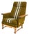 Danish Mid Century Modern High Back Lounge Chair W Straight Paddle Arms For Sale