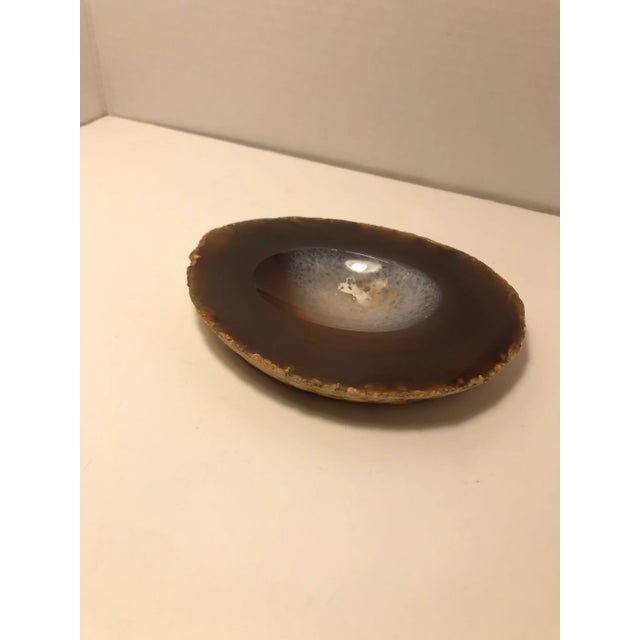 Brown Mid-Century Brown Agate Onyx Ashtray Jewelry or Trinket Dish For Sale - Image 8 of 8