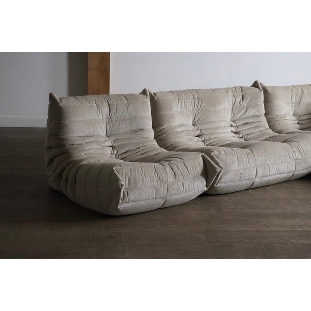 Textile Togo Sofa by Michel Ducaroy for Ligne Roset, 1970s, Set of 4 For Sale - Image 7 of 12