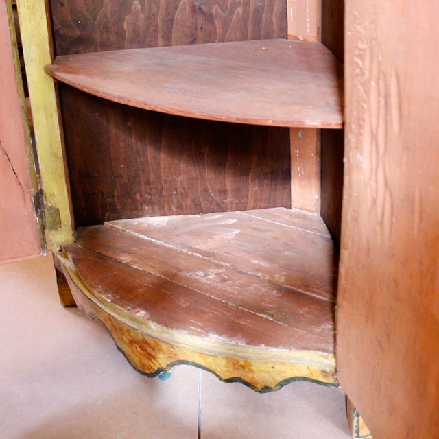 Continental Painted and Lacca Povera Decorated Corner Cabinet, 19th Century For Sale - Image 13 of 13