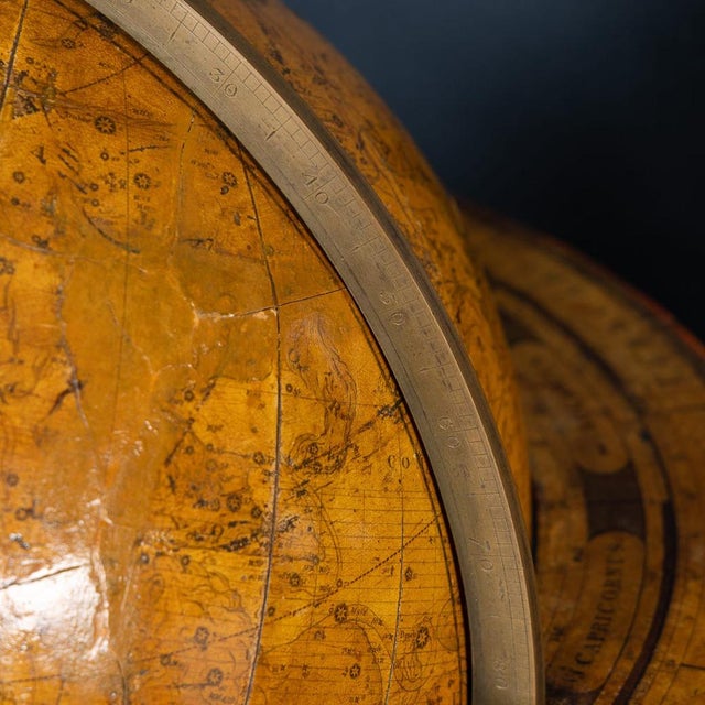 Brown Antique Terrestrial and Celestial Globes from Cary's, 1821, Set of 2 For Sale - Image 8 of 18