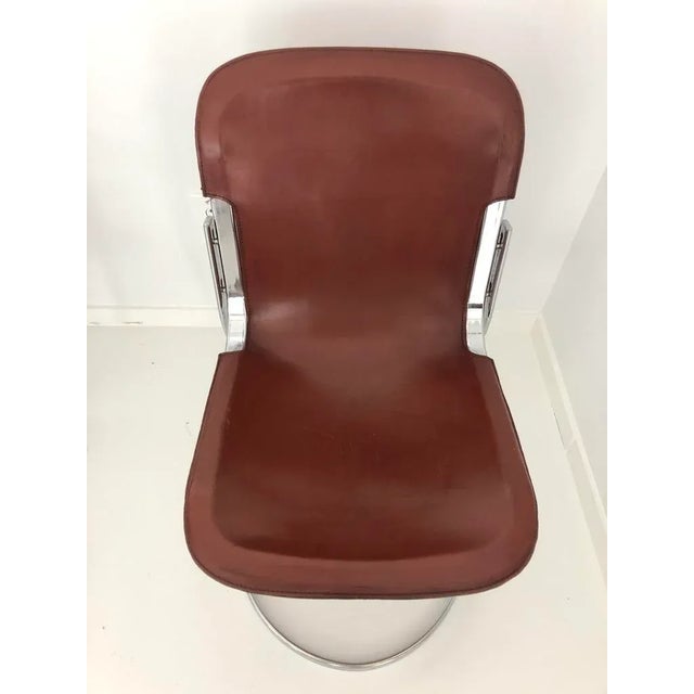 Auburn Late 20th Century Set of Four Willy Rizzo Attributed Leather Chairs For Sale - Image 8 of 12