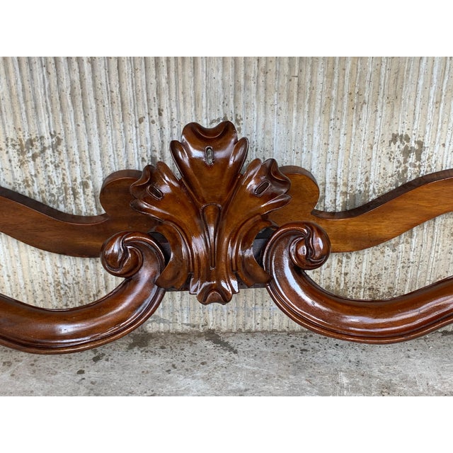 Early 20th Century Large French Regency Carved Walnut Console Table with White Marble Top '2 Avai' For Sale - Image 13 of 18