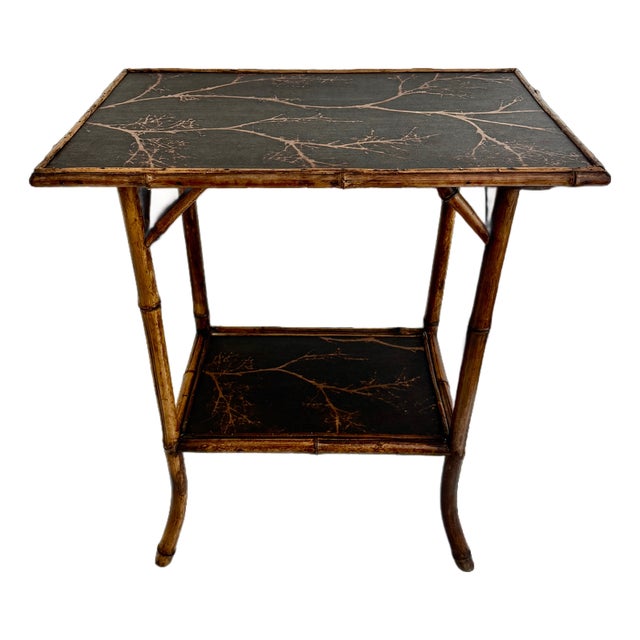 19th C Aesthetic Movement Burnt Bamboo Side Table For Sale