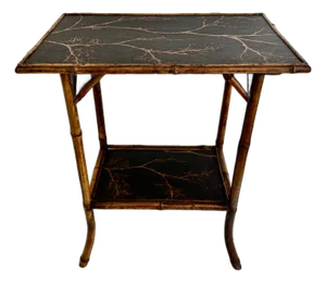 19th C Burnt Bamboo Side Table Aesthetic Movement