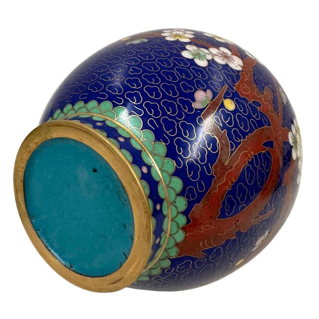 Mid-20th Century Hand-Crafted Antique Chinese Cloisonne Vase For Sale - Image 12 of 12