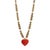 Contemporary Murano Glass Red Heart Pendant Heart & Star Beaded Necklace For Sale - Image 3 of 10