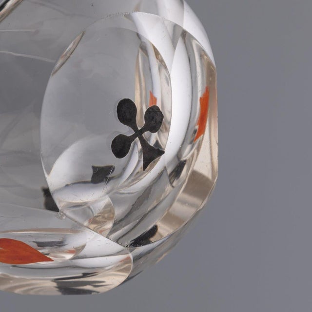 Glass Vintage French Silver-Mounted Cut Glass Dice Thrower, 1931 For Sale - Image 7 of 12