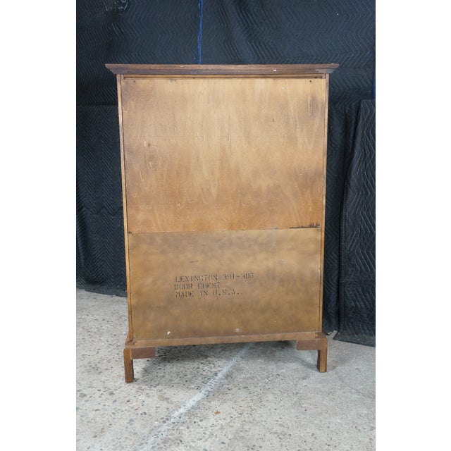1990s Lexington Victorian Sampler Collection Oak 391-307 Door Chest Tall Dresser 52" For Sale - Image 15 of 18