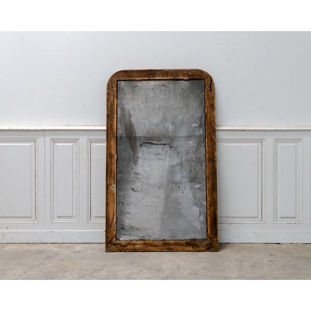 Wood Antique Late 19th Century Louis Philippe Mercury Mirror in Gold Gilding For Sale - Image 7 of 8
