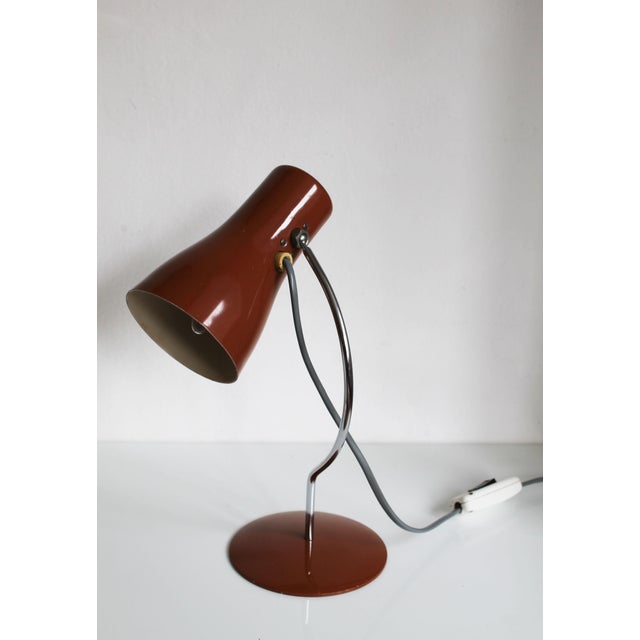 Brown Desk Lamp attributed to Josef Hurka for Napako, 1960s For Sale - Image 8 of 16