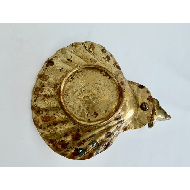 Brass Mid-Century Brass Scallop Soap Dish Trinket Tray For Sale - Image 8 of 9