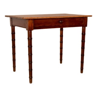 19th Century Faux Bamboo Side Table For Sale