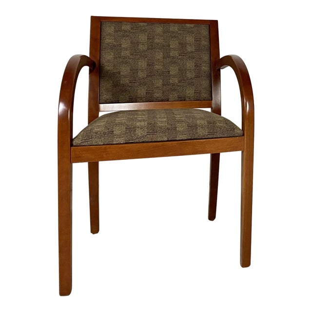 Geiger Brickel Arm Chair With Woven Wood Back For Sale