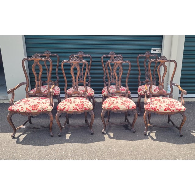 Exquisite Set of 8 Shell Carved 1940s French Dining Chairs For Sale - Image 16 of 17