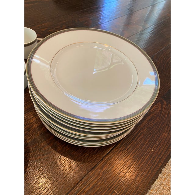 1990's Traditional Christofle Tiriada Parme China Dinnerware Set of