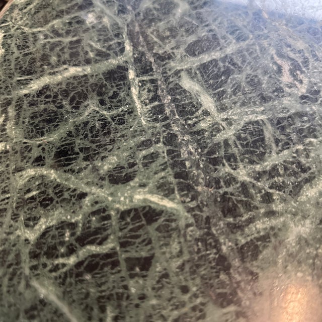 Antique Green Marble Pedestal With Gold Detailing – Bacchus / Green Man Motif For Sale - Image 9 of 12