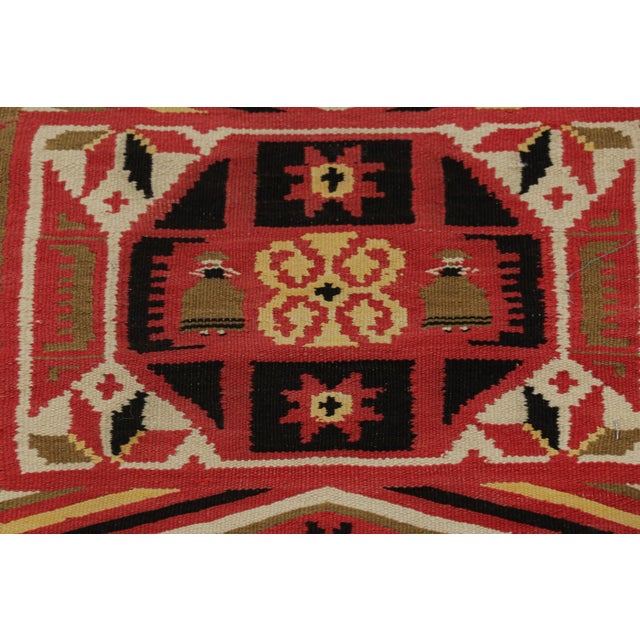 Traditional Antique Swedish Rollakan Tapestry With Pictorials and Geometry, From Rug & Kilim For Sale - Image 3 of 7