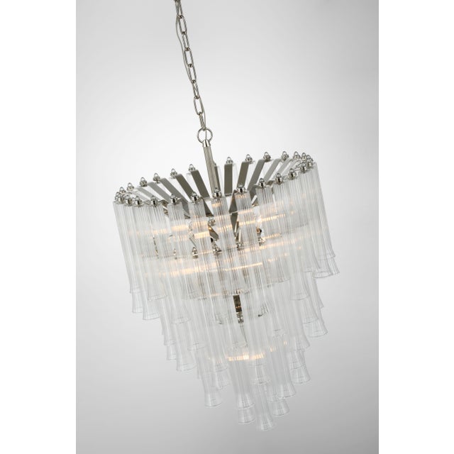 Traditional Julie Neill for Visual Comfort Signature Lorelei Small Waterfall Chandelier in Polished Nickel with Clear Glass For Sale - Image 3 of 6