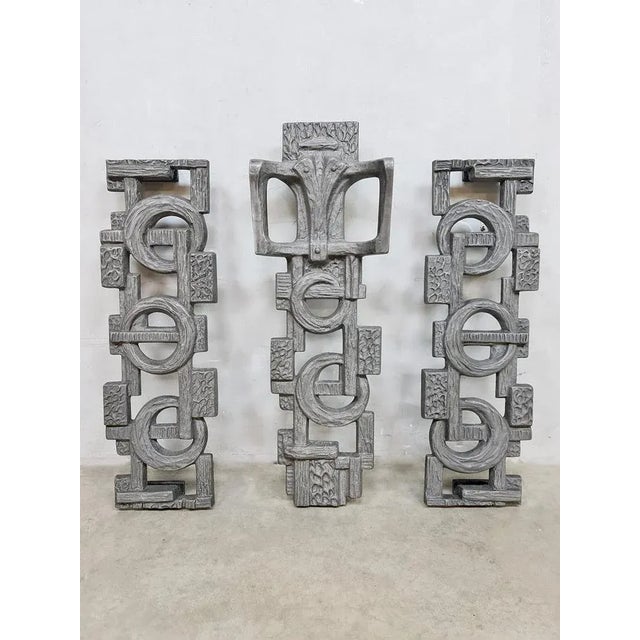 Mid-Century Modern Brutalist Cast Iron Wall Decoration, 1950s For Sale - Image 3 of 7