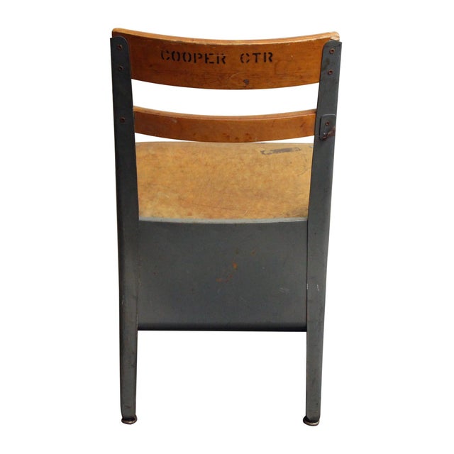Brown Vintage Cooper Center Child's School Chair With Cubby For Sale - Image 8 of 9