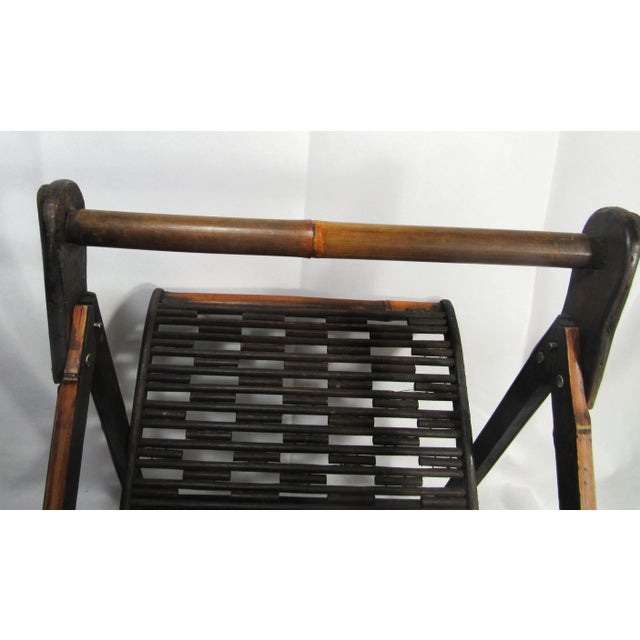 Mid 20th Century Vintage Rustic Bamboo Folding Magazine Rack For Sale - Image 9 of 11