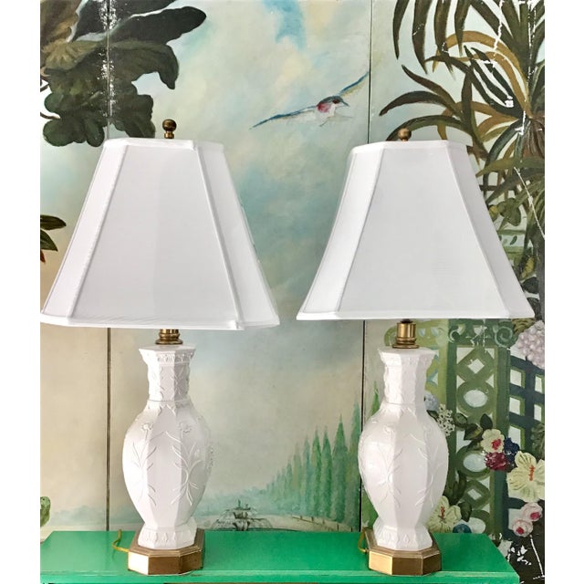 1960s 1960s Frederick Cooper Blanc De Chine Lamps With Shades - a Pair For Sale - Image 5 of 11