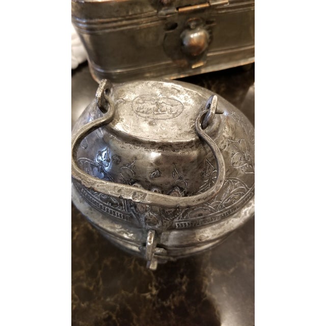 Collection of Three Antique Silvered Copper Boxes For Sale In San Antonio - Image 6 of 13